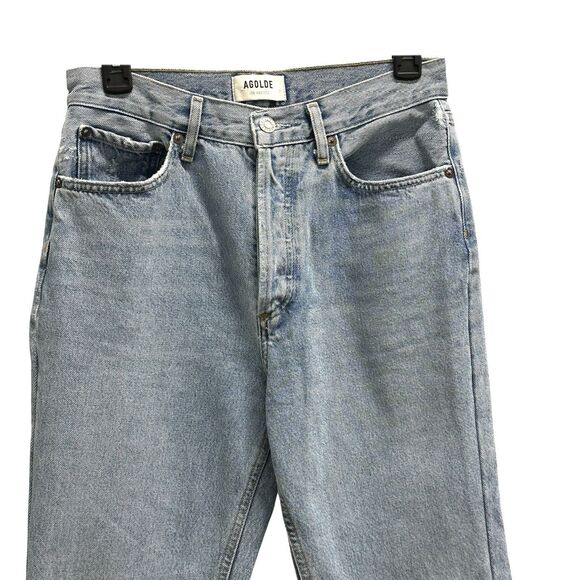 Agolde Jeans Blue Light Wash Lana MidRise Straight Leg Riptide 26x30 $218 Revolv - Picture 2 of 11